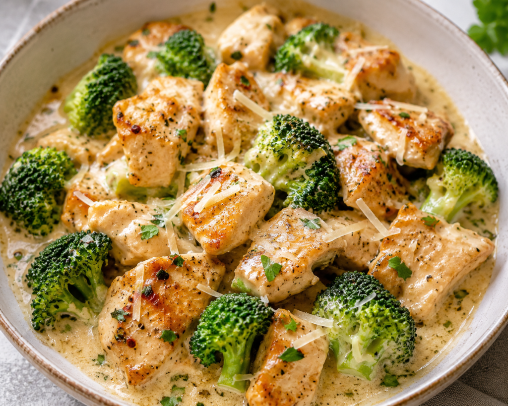 picture showing Creamy Garlic Parmesan Chicken & Broccoli