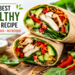 Healthy wrap ingredients arranged neatly on a kitchen counter